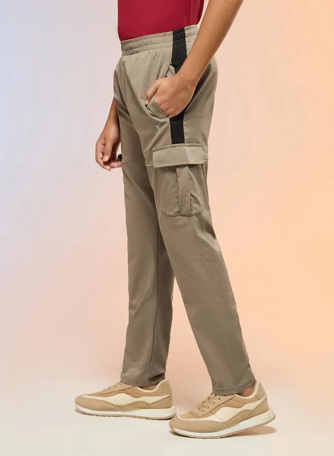 Technosport Boys Straight Fit Cargo Trackpants with TS FLEXI